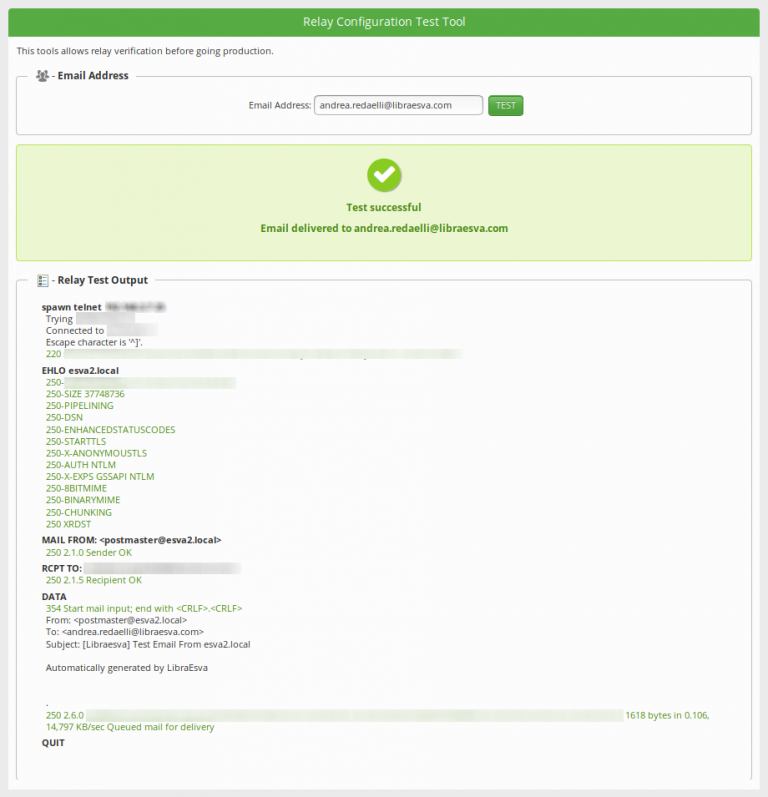 How to test the email delivery before going to production Libraesva Docs